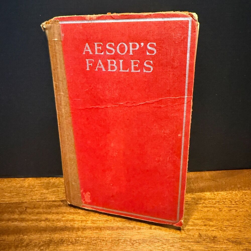 Vintage Aesop's Fables World Syndicate Publishing Illustrated Red Cover